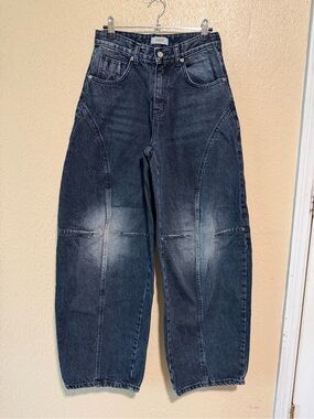 OOT Out Of Trend Barrel Jeans Size Small  (25) Wide Leg Streetwear Trendy Cotton
